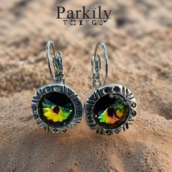 Handcrafted Earrings with Swarovski Crystal - Picture 1 of 6